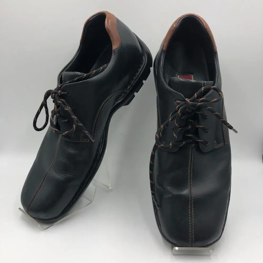Cole Haan Men's Black Square Toe Lace Up Business Casual Comfort Size 9.5M